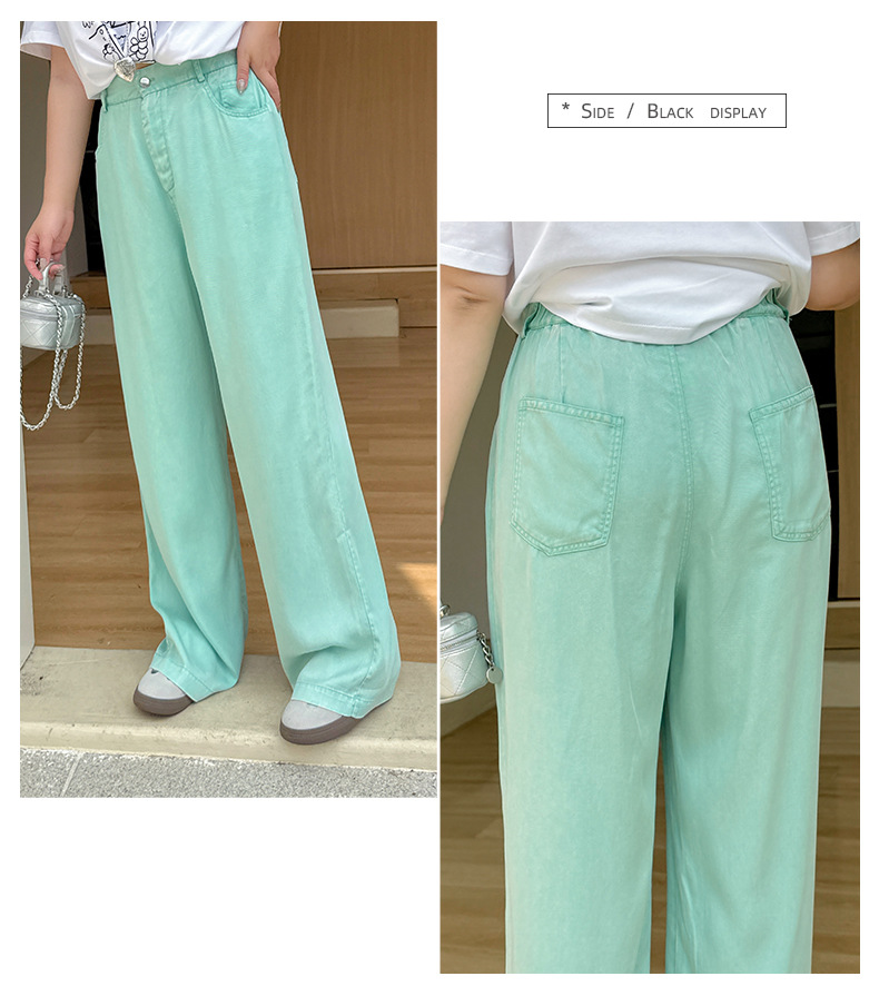 大きいサイズ レディース ハイウエストテンセルデニムパンツ LL 3L 4L 5L