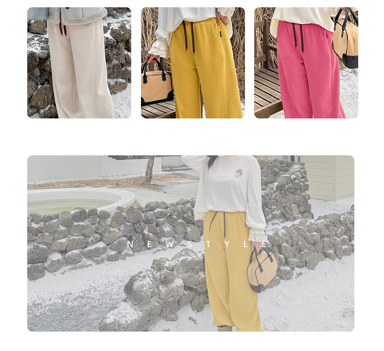 大きいサイズ レディース カラフルフリースカジュアルパンツ LL 3L 4L 5L
