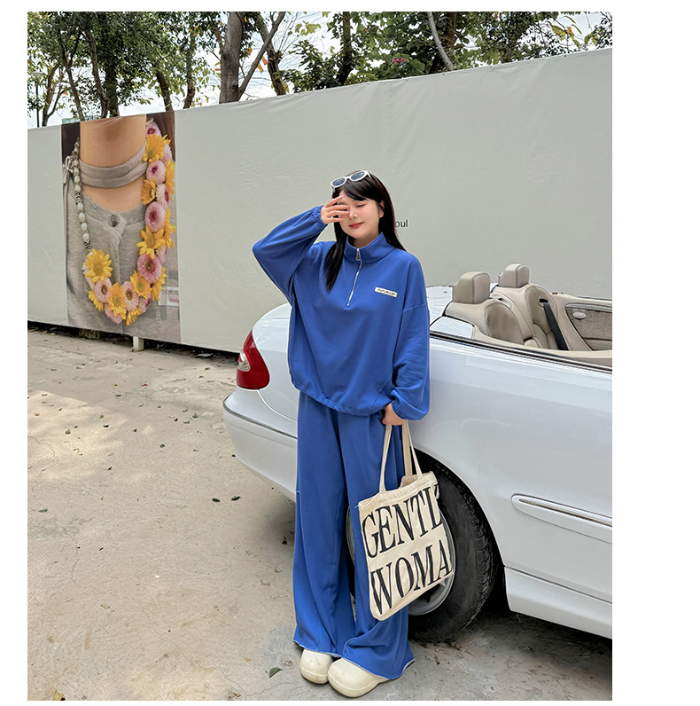 大きいサイズ レディース スタンドカラースウェットカジュアルセットアップ LL 3L 4L 5L