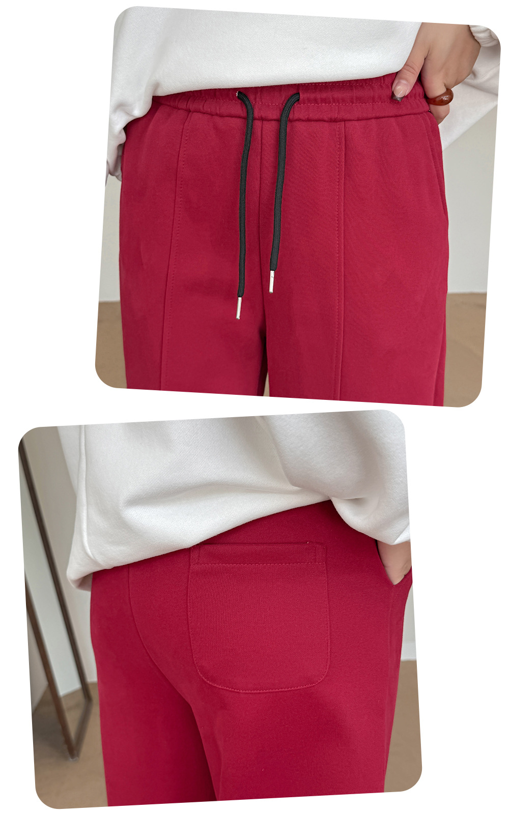 大きいサイズ レディース 刺繍ロゴニットカジュアルストレートパンツ LL 3L 4L 5L