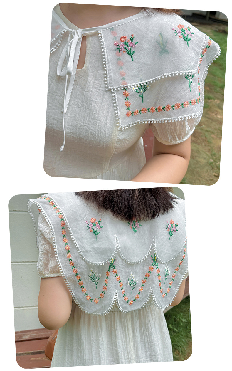 大きいサイズ レディース リボン花柄刺繍ショールフェアリーワンピース LL 3L 4L 5L