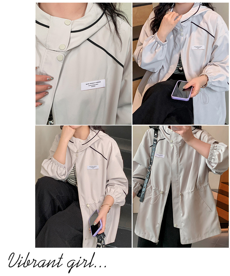 大きいサイズ レディース フード付きルーズ防風ジャケット LL 3L 4L 5L
