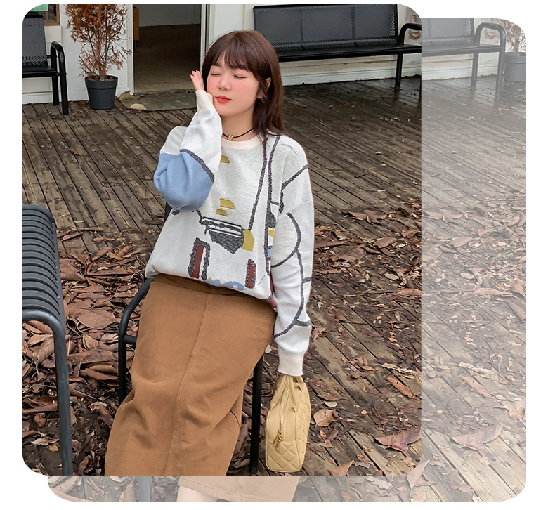 大きいサイズ レディース アーティストカジュアルルーズセーター LL 3L 4L