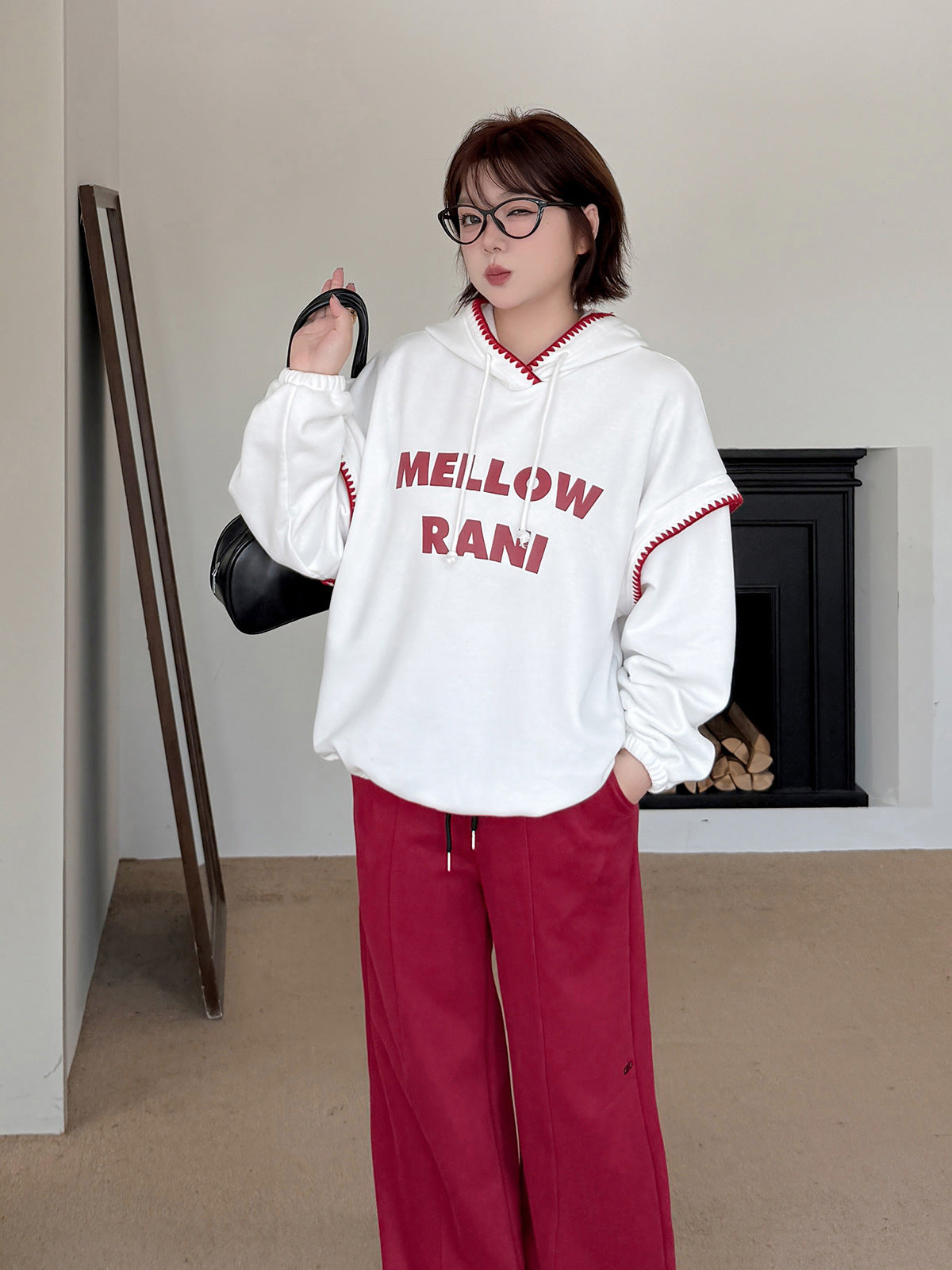 大きいサイズ レディース フード付きコントラストステッチスウェットシャツパーカー LL 3L 4L 5L