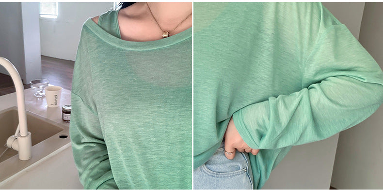 大きいサイズ レディース ノースリーブ+ロングスリーブTシャツセット LL 3L 4L 5L