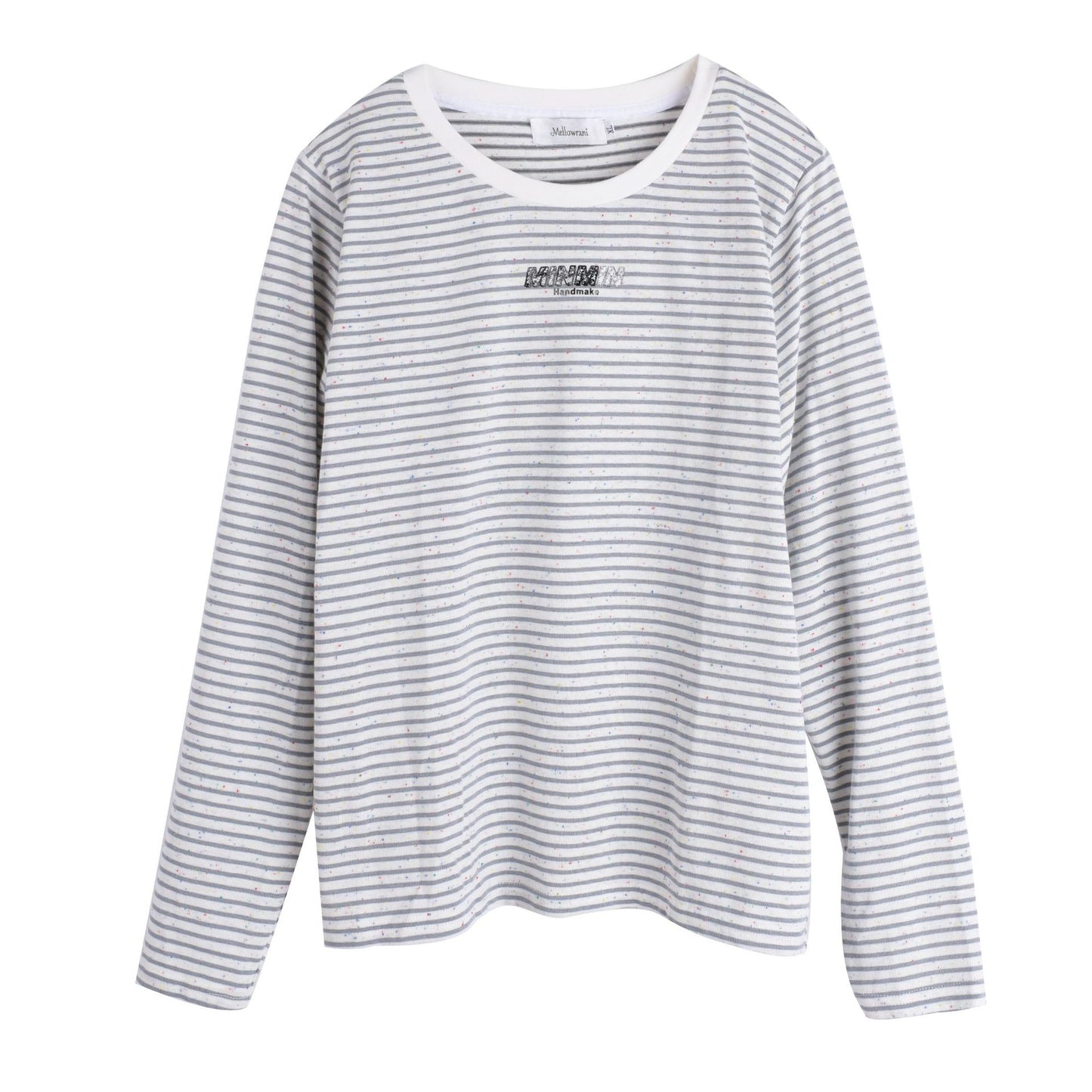 大きいサイズ レディース レインボーカラードットストライプロングTシャツ LL 3L 4L 5L