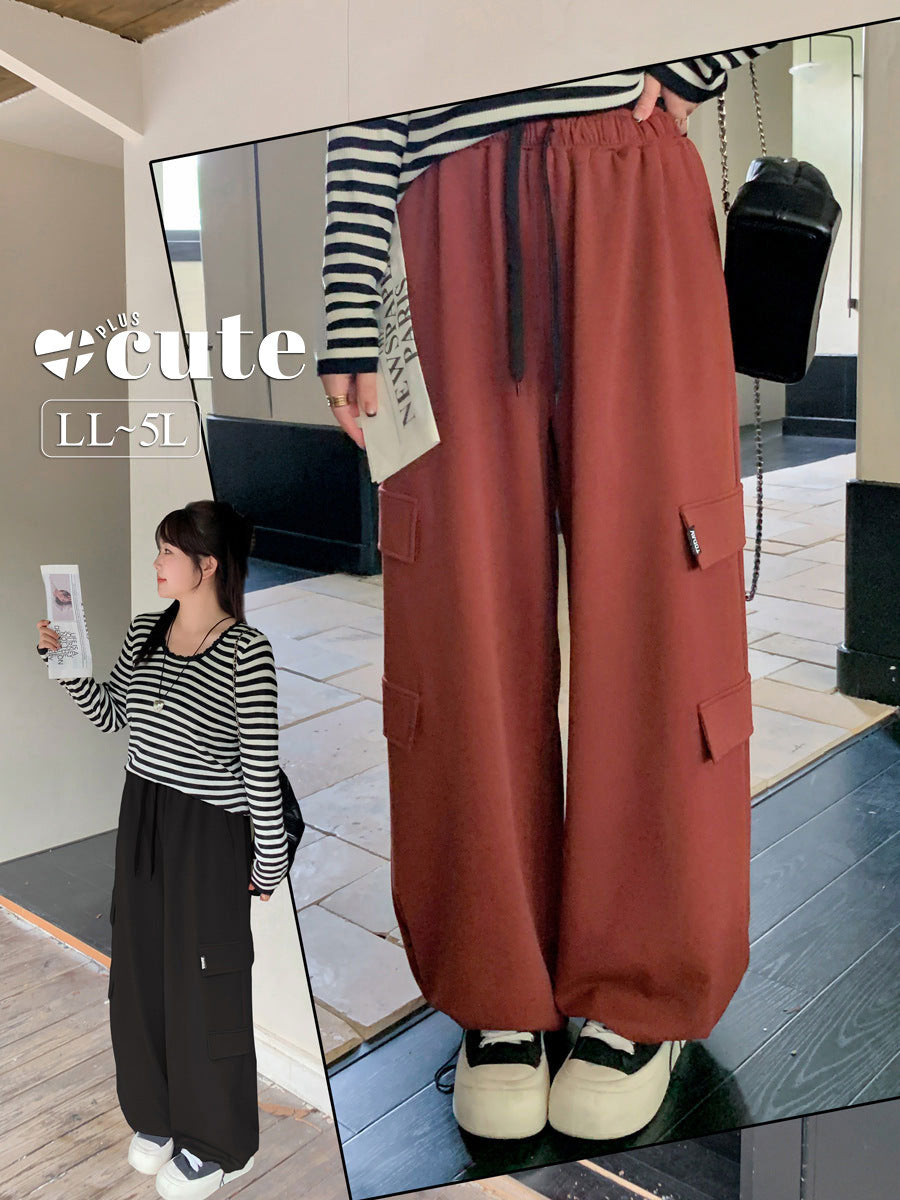 レディース ハイウエストニットワークパンツ LL 3L 4L 5L