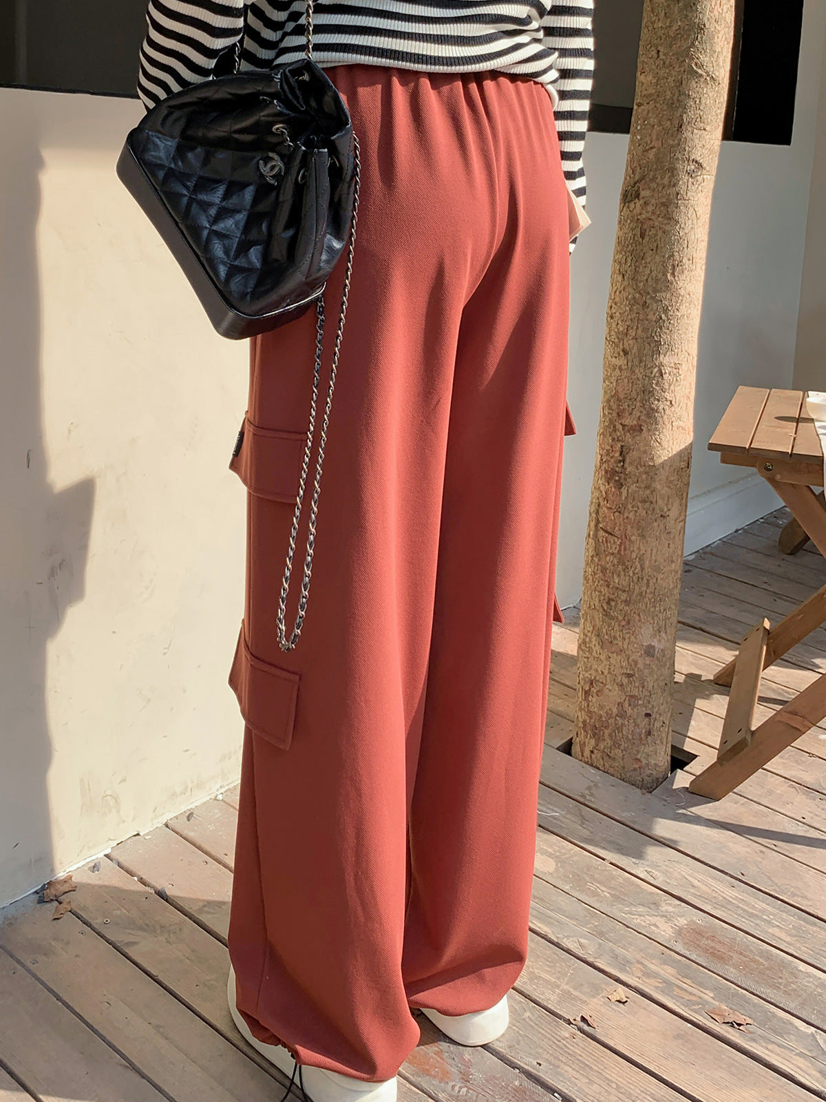 レディース ハイウエストニットワークパンツ LL 3L 4L 5L