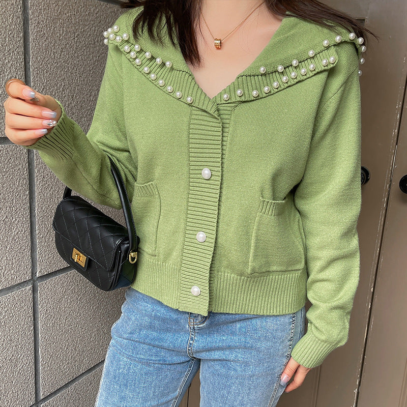 大きいサイズ レディース ポンポンパールカーディガン LL 3L 4L