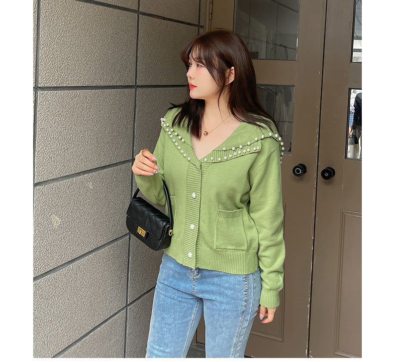 大きいサイズ レディース ポンポンパールカーディガン LL 3L 4L