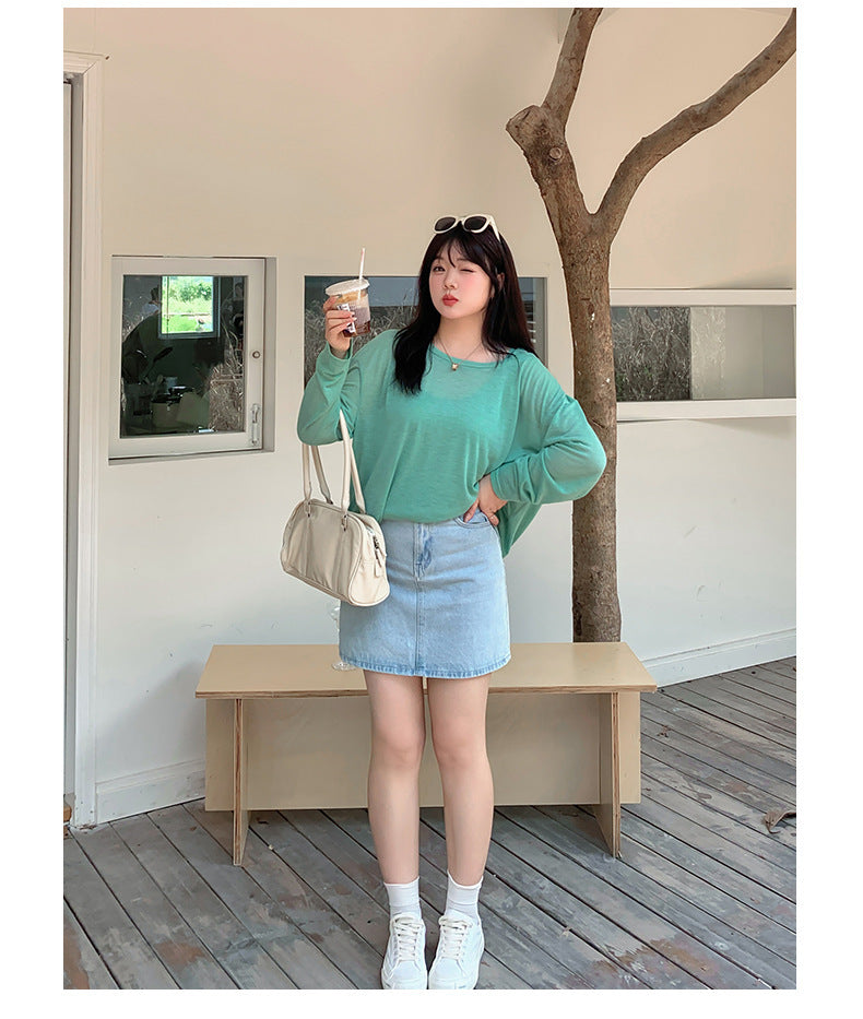 大きいサイズ レディース ノースリーブ+ロングスリーブTシャツセット LL 3L 4L 5L