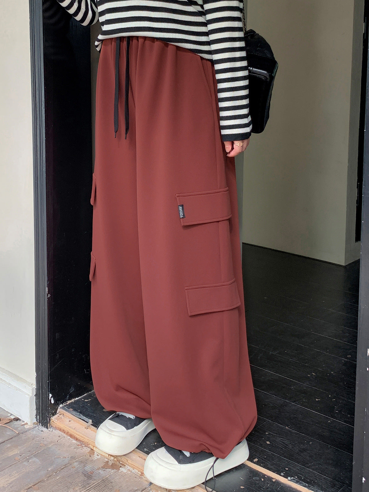 レディース ハイウエストニットワークパンツ LL 3L 4L 5L