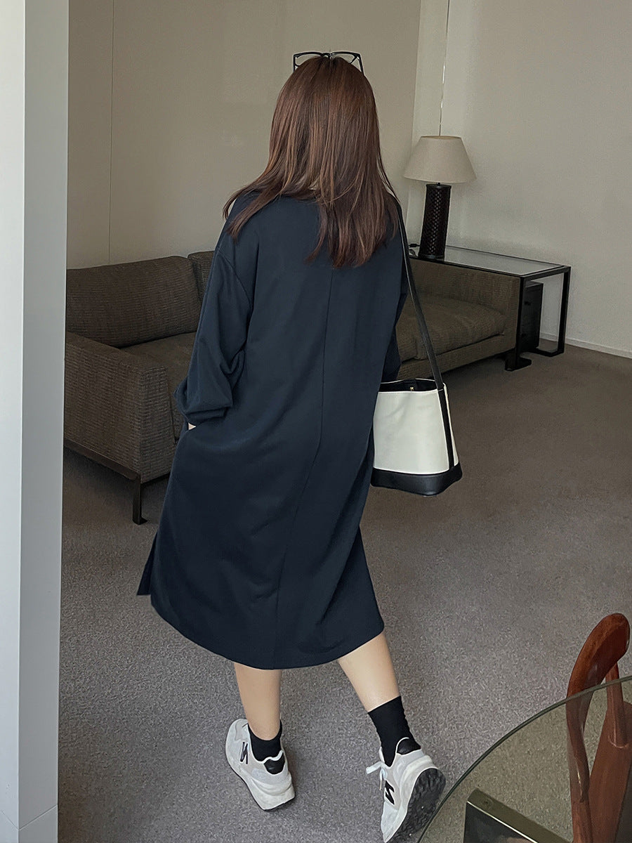 大きいサイズ レディース ロングポロシャツワンピース LL 3L 4L 5L