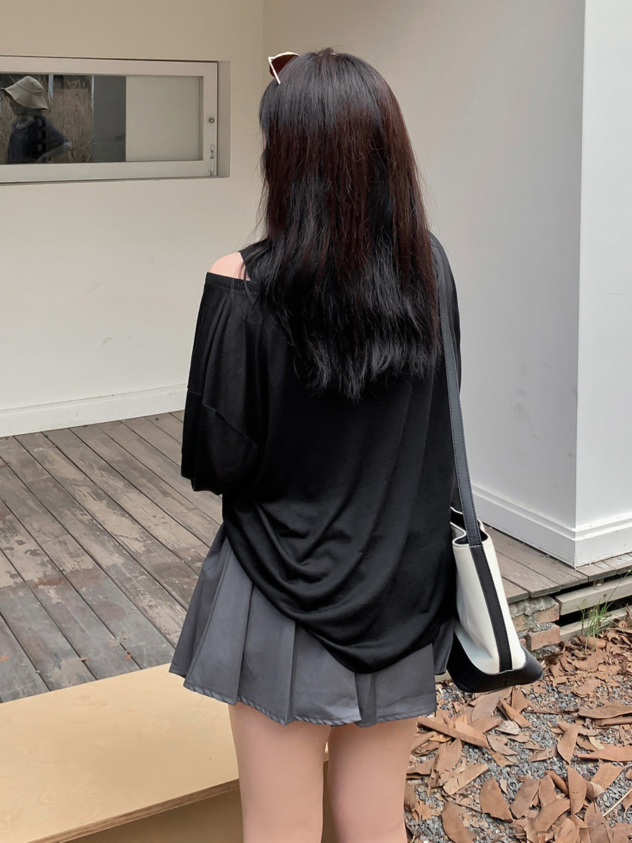 大きいサイズ レディース ノースリーブ+ロングスリーブTシャツセット LL 3L 4L 5L