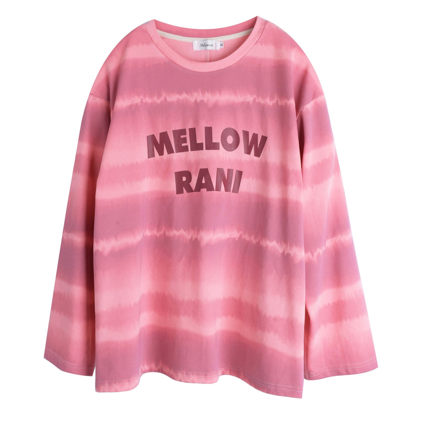 大きいサイズ レディース ワイドストライプグラデーションプリントニットロングTシャツ LL 3L 4L 5L