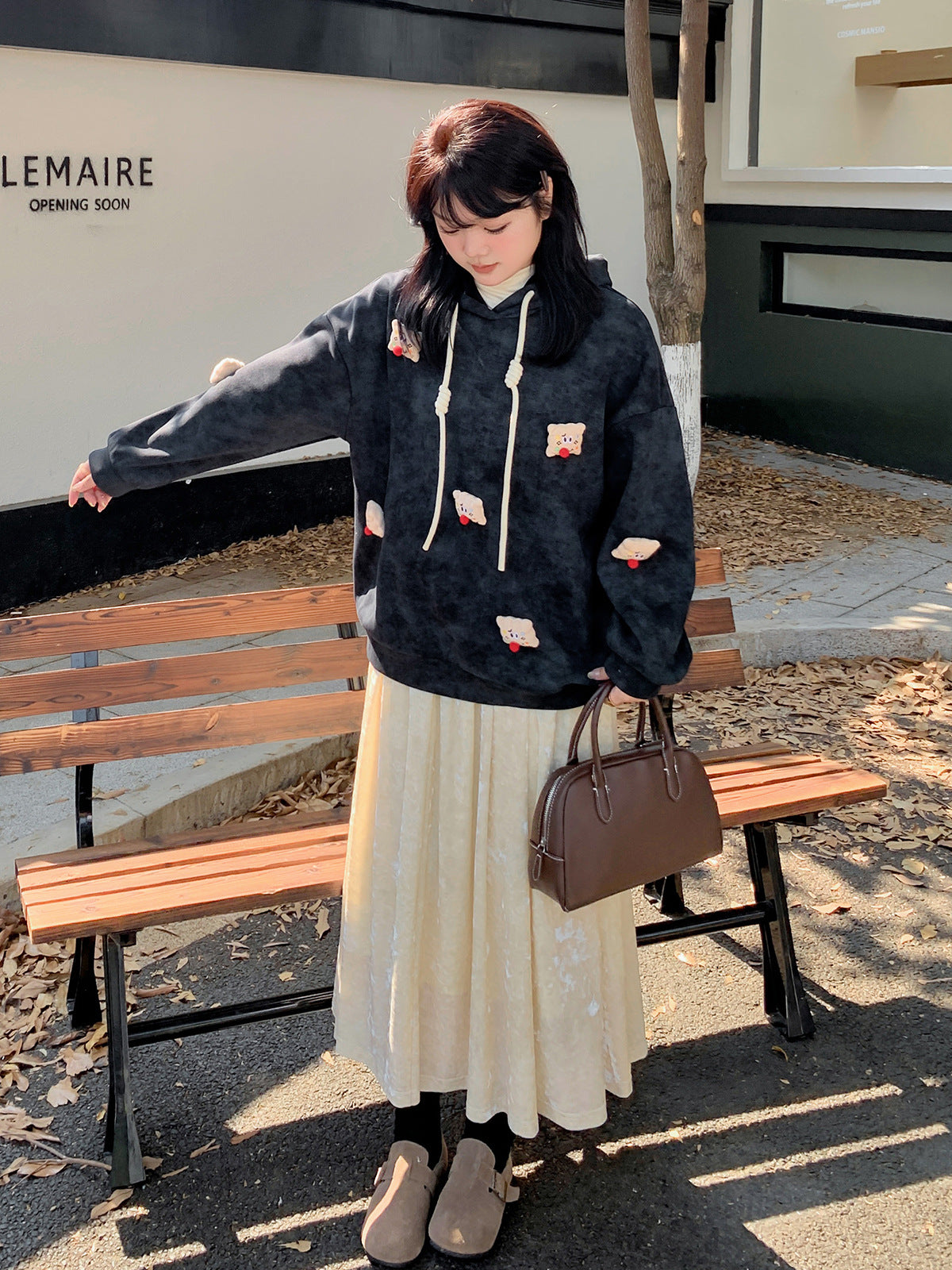 大きいサイズ レディース マスコット付きベルベットスウェットパーカー LL 3L 4L 5L