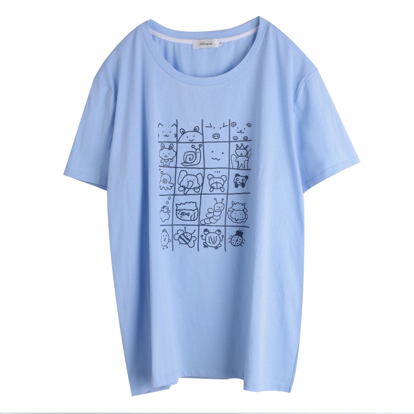 大きいサイズ レディース カジュアルイラストプリントコットン半袖Tシャツ LL 3L 4L 5L