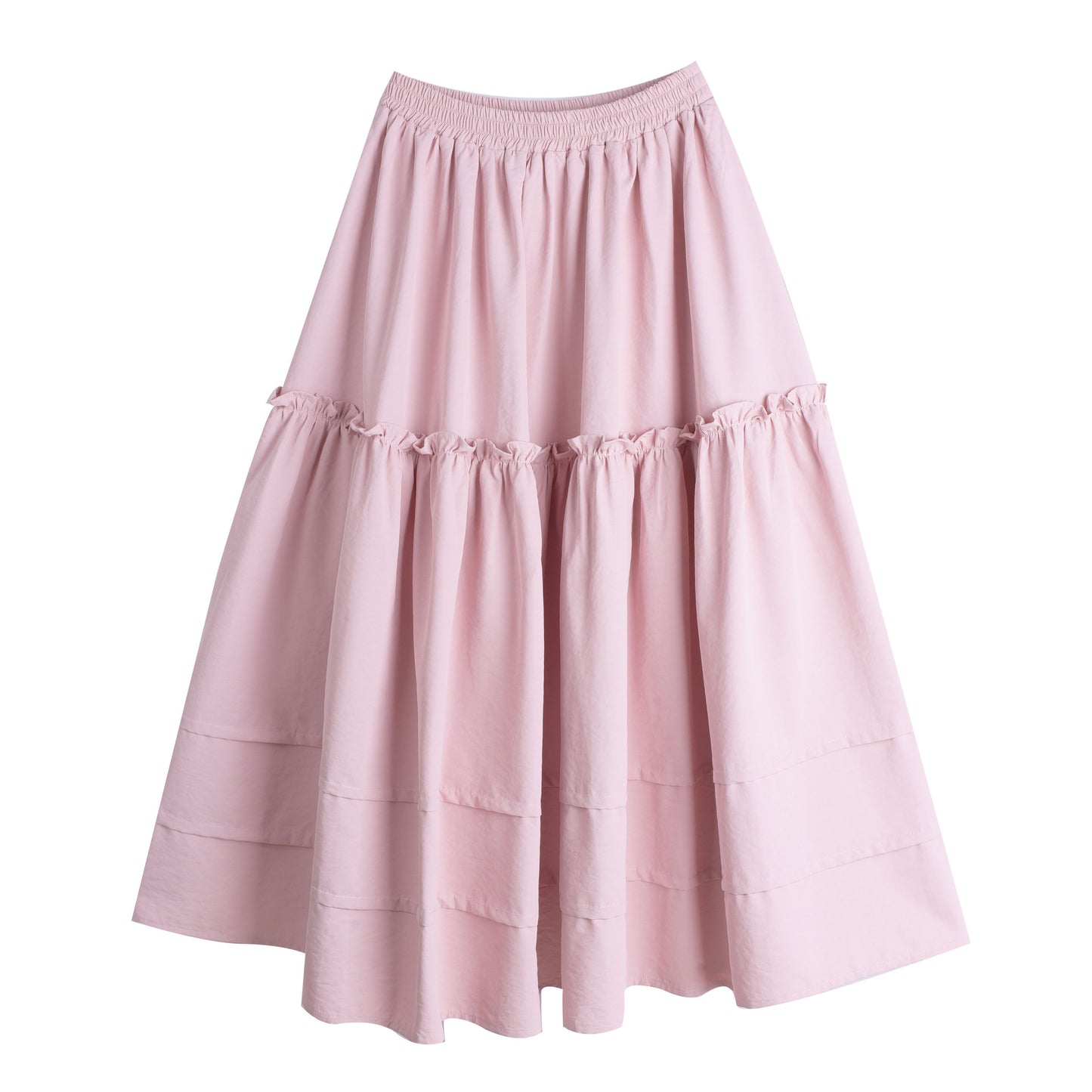 大きいサイズ レディース 花のつぼみ型ふんわりフリルロングスカート LL 3L 4L 5L