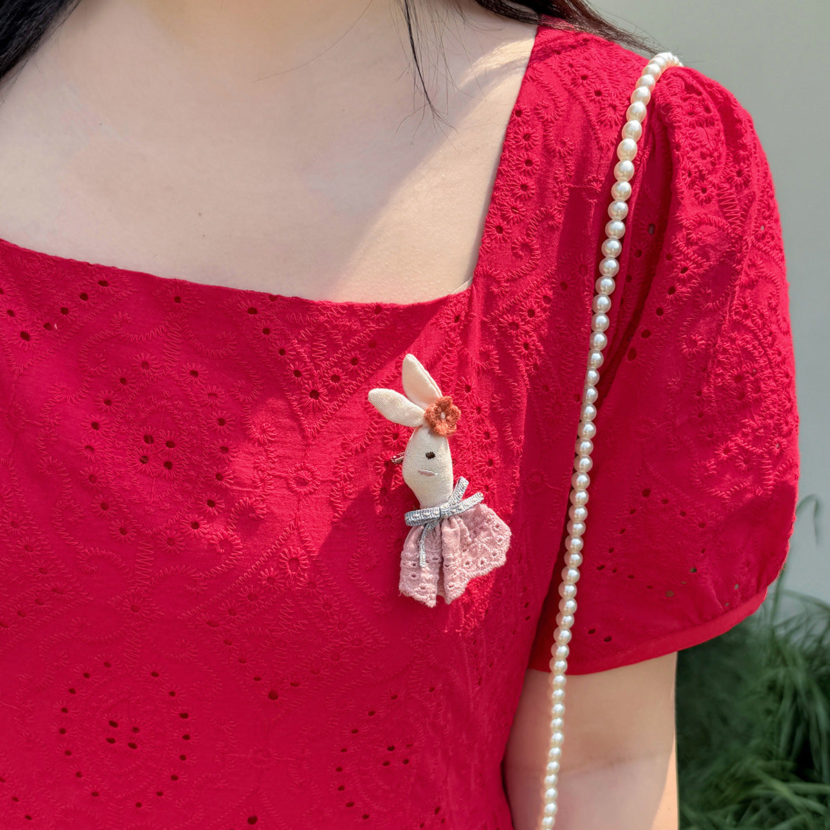 大きいサイズ レディース スクエアネック中空刺繍ティアードワンピース LL 3L 4L 5L