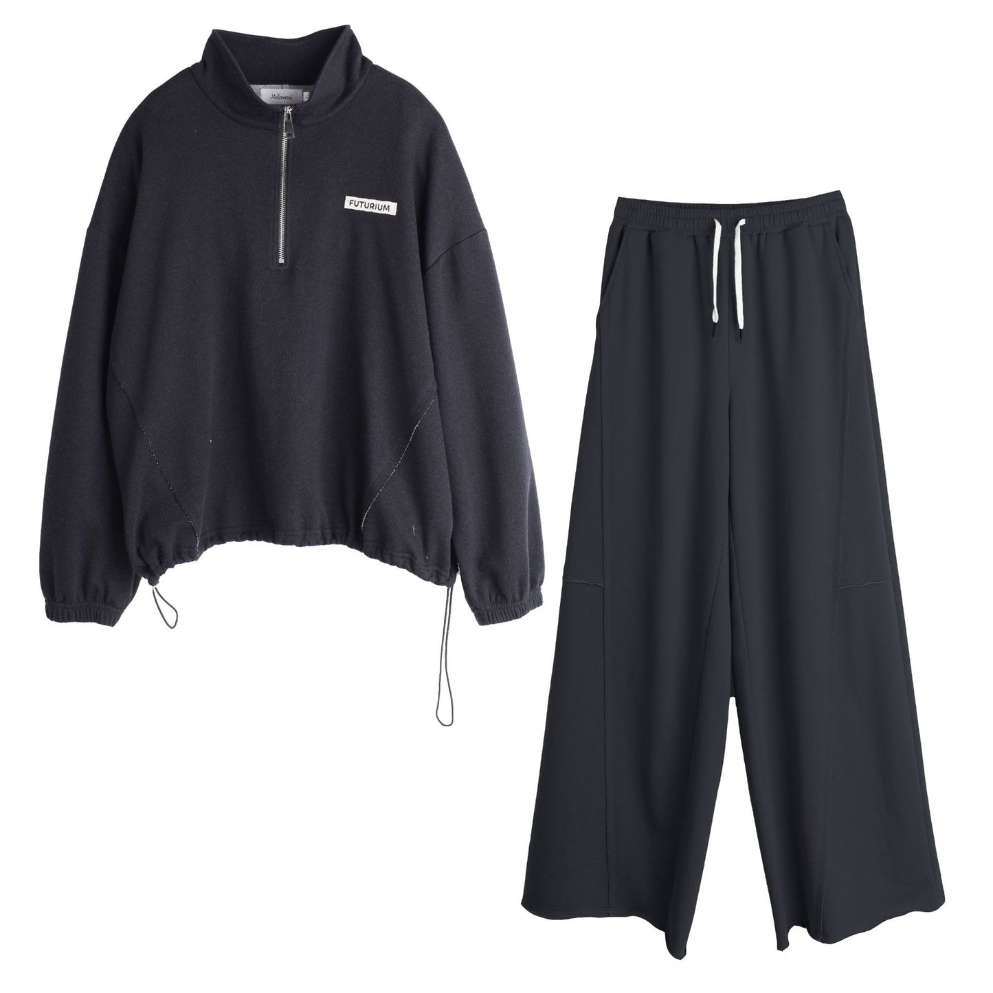 大きいサイズ レディース スタンドカラースウェットカジュアルセットアップ LL 3L 4L 5L