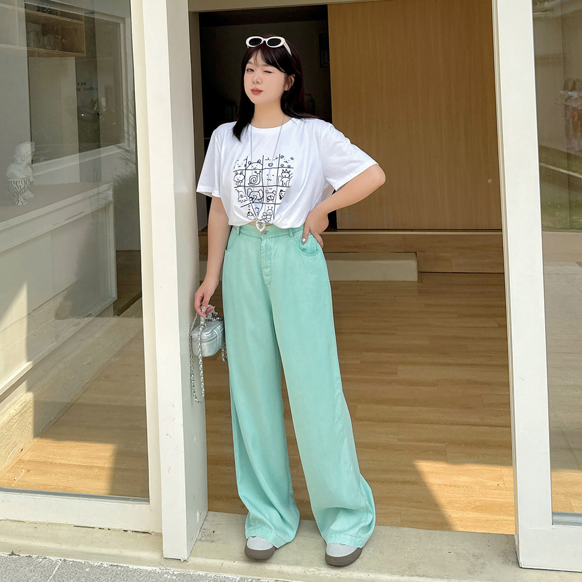 大きいサイズ レディース ハイウエストテンセルデニムパンツ LL 3L 4L 5L