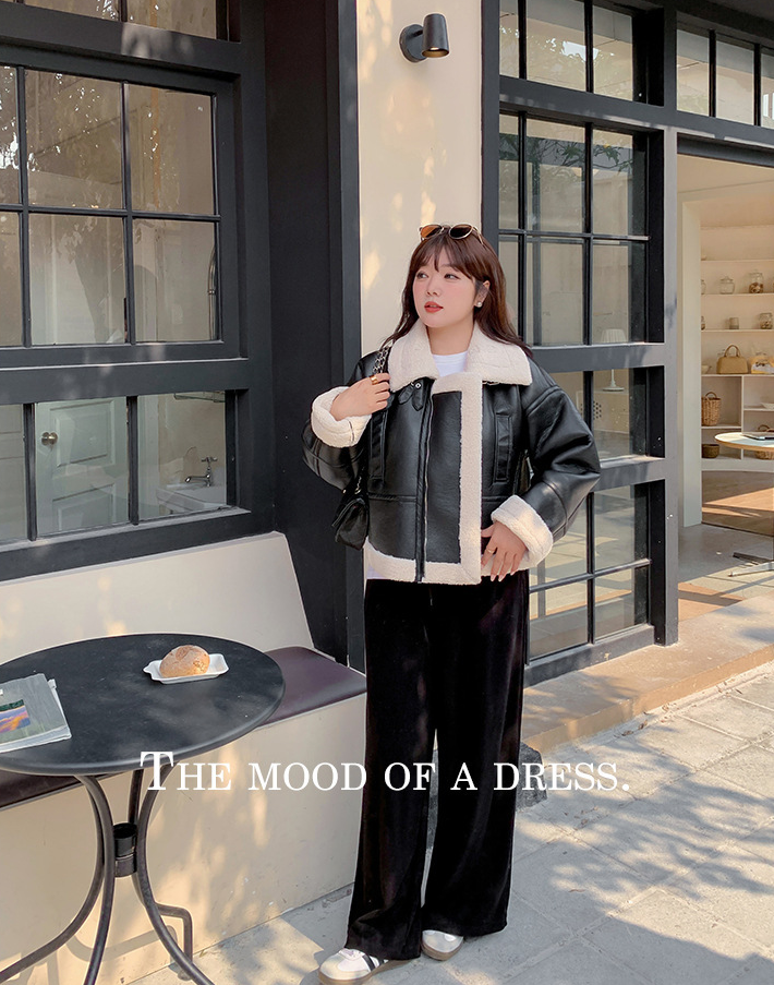 大きいサイズ レディース フリースラペルクラシックPUレザーライダースジャケット LL 3L 4L 5L