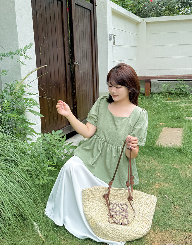 大きいサイズ レディース レースアップフリルベビードールブラウス LL 3L 4L 5L