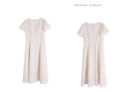 大きいサイズ レディース フラワーレース刺繍Vネックワンピース LL 3L 4L 5L