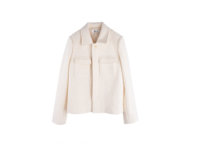 大きいサイズ レディース 厚手ミルキーホワイトショートジャケット LL 3L 4L 5L