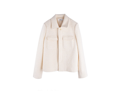 大きいサイズ レディース 厚手ミルキーホワイトショートジャケット LL 3L 4L 5L