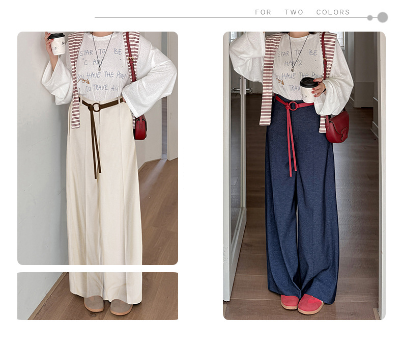 大きいサイズ レディース ストレートハイウエストレッグパンツ（ベルト別売） LL 3L 4L 5L