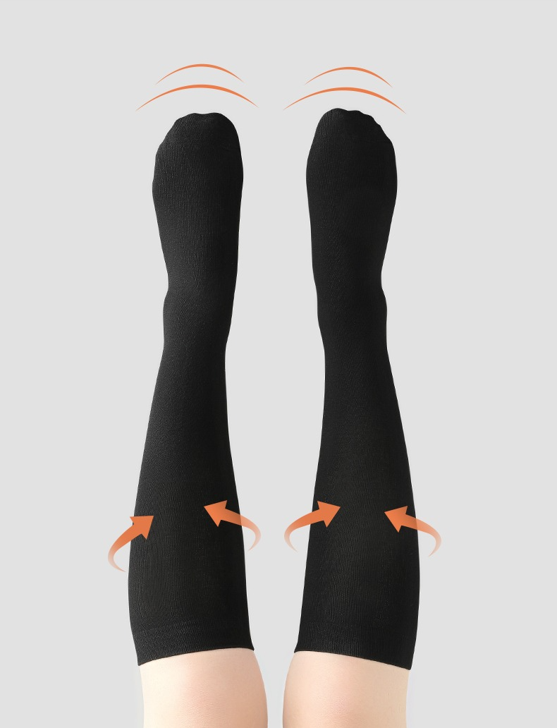 大きいサイズ レディース スリムフィット着圧ハイソックス F フリーサイズ(LL-5L)