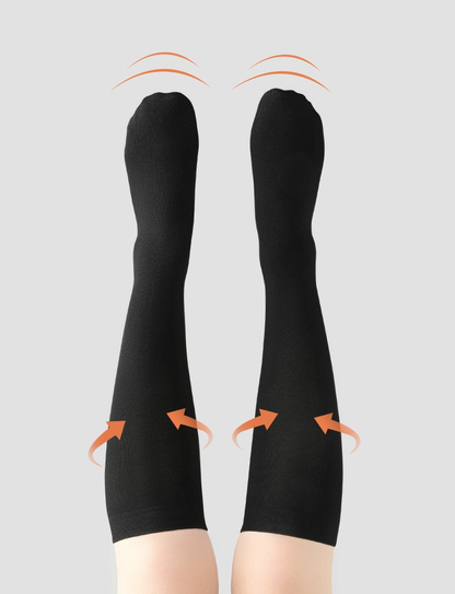 大きいサイズ レディース スリムフィット着圧ハイソックス F フリーサイズ(LL-5L)