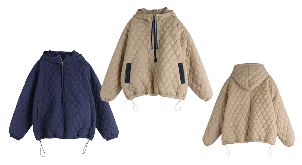 大きいサイズ レディース プルオーバーフード付きキルティングスウェットパーカー 3L 4L 5L