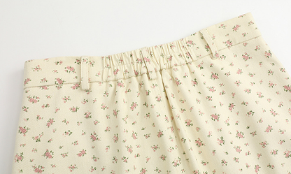 大きいサイズ レディース 小花柄ハイウエストAラインミニスカート LL 3L 4L 5L 6L