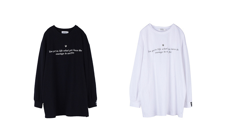 大きいサイズ レディース ハートチャームラウンドネックプリント長袖スウェットTシャツ LL 3L 4L 5L
