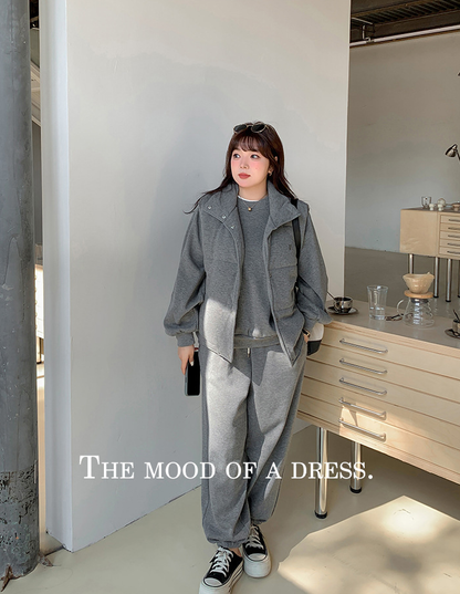 大きいサイズ レディース スリーピース（ベスト・シャツ・パンツ）ベルベットカジュアルスウェット LL 3L 4L 5L