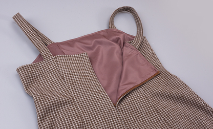 大きいサイズ レディース ハイネックインナーシャツ+サスペンダーワンピース2点セット LL 3L 4L 5L 6L