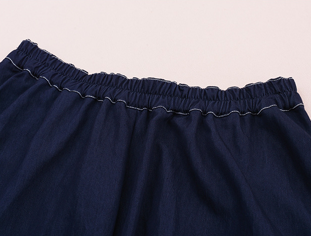 大きいサイズ レディース ネイビーブルーデニムツーピース（ベスト＋スカート） LL 3L 4L 5L