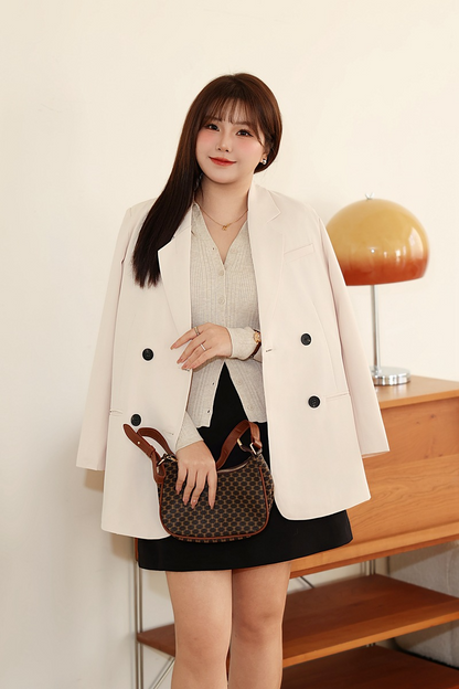 大きいサイズ レディース ダブルブレストカジュアルジャケット LL 3L 4L 5L