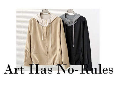 大きいサイズ レディース レイヤード風フーディー ドッキングブルゾン LL 3L 4L 5L