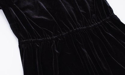 大きいサイズ レディース Vネックレースベルベットエレガントワンピース  LL 3L 4L 5L 6L