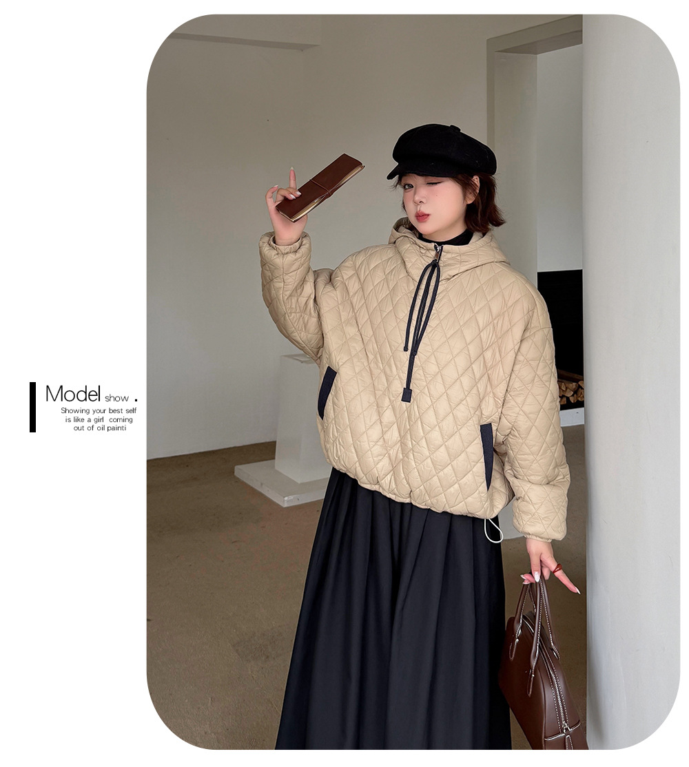 大きいサイズ レディース プルオーバーフード付きキルティングスウェットパーカー 3L 4L 5L