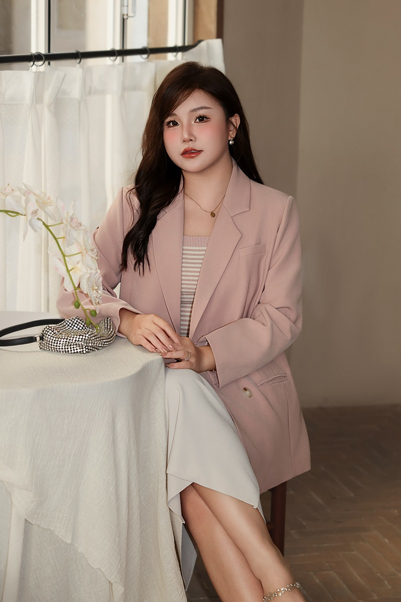 大きいサイズ レディース ダブルブレストカジュアルジャケット LL 3L 4L 5L