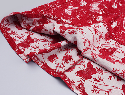 大きいサイズ レディース フェイクツーピースバタフライ刺繍レースワンピース LL 3L 4L 5L