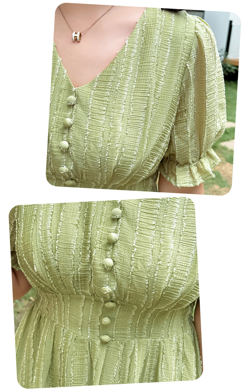 大きいサイズ レディース Vネックフリルシフォンプリーツワンピース LL 3L 4L 5L