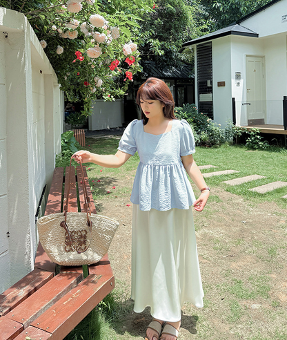 大きいサイズ レディース レースアップフリルベビードールブラウス LL 3L 4L 5L