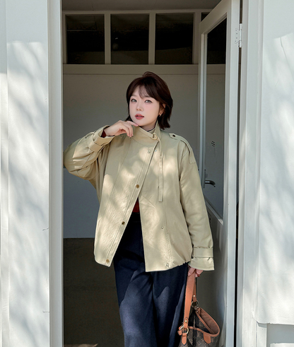 大きいサイズ レディース ワークウェアスタイルカジュアルコットンジャケット LL 3L 4L 5L