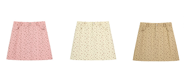 大きいサイズ レディース 小花柄ハイウエストAラインミニスカート LL 3L 4L 5L 6L