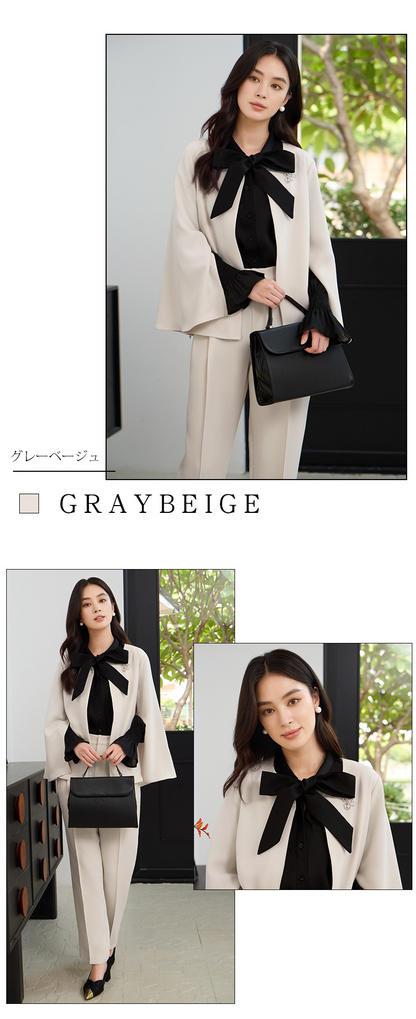 大きいサイズ レディース ケープ風フレアスリーブエレガントセットアップ L LL 3L